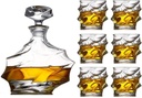 Decanter set Whiskey Decanter Wine Decanter 7-piece Set Large Wine Decanter Set Bar Carafe And 6 Wine Glass Whiskey Glasses With Stopper Crystal Wine Set Decoration Seal Wine Cellar Decanter (B)