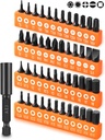 AEJ 49-Pack Screwdriver Bit Set, Hex Head Drill Bit Set, Torx Square Slotted Phillips Bit Set with 1/4" Bit Holder, 1/4 Hex Shank, S2 Steel, 1"Long