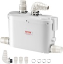 VEVOR 500W Utility Sink Pump, 29 GPM Flow, 26 ft/8 m Head, Macerator Sewerage Sump Pump with 3 Water Inlets for Basement, Kitchen, Sink, Shower, Bathtub, Laundry Waste Water Disposal Upflush Machine
