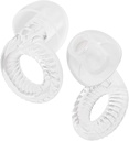 Reusable Ear Plugs, Low-/Mid-Level Noise Reduction Earplugs with Clear Speech for Conversation, Work, Social Gatherings & Noise Sensitivity, 15-18 dB (SNR), 6 Pair Ear Tips in S/M/L, Clear