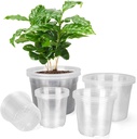 10/8/6/5 Inch Large Clear Nursery Pots with Drainage Holes, 16 Pack Gallon Clear Plastic Pots for Plants, Seedling Starter Pot, Garden Plant Pots for Succulents Flowers