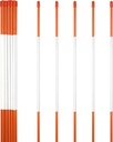 Anley 20 Pack 48" Reflective Driveway Markers, Snow Stakes with Fiberglass Pole & Hammer Cap - 4 Ft High Visibility Safety Markers Reflective Strip for Snow Plowing and Landscape (1/4" Dia, Orange)