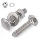1/4-20 x 1-1/4" Carriage Bolts Screws 24 Sets, 304 Stainless Steel 18-8, Round Head Square Neck, Carriage Bolts and Nuts Kit, with Flat Washers