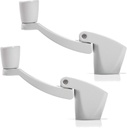 Ideal Security Folding Window Crank Handle, 11/32” Spline, White, 2-Pack