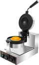Sealed Burger Machine, 1.2kW 180°Rotating Commercial Stainless Steel Nonstick Plates Waffle Burger Maker Machine with Time and Temperature Control, for Home, School, Canteen, Dormitory, Bakery