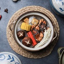 Ceramic Hot Pot Casserole,Bank Earthenware Clay Pot,Round Casserole Dish,Heat-Resistant Soup Pot,Health Slow Cooker for Stewing Rice B 1.6l (A 0.8L)