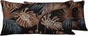 Indoor/Outdoor Polyester Fabric Lumbar Pillow Cover, All-Weather Waterproof Rectangular Cushion Case for Patio Furniture, 12 x 20 Set of 2 - Tropical-43
