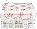 2 Pcs Printed Lace Dust Cover for Microwave Oven Elegant Cloth Cover for Toaster Oven Kitchen Appliance Protector Decorations Purple