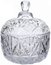 Crystal Candy Jar with Lid Glass Candy Dishes Sugar Bowl Chocolate Cookie Jar Food Containers Wedding Candy Buffet Jar Decorative Jewelry Box for Home Office Desk (Clear)