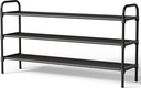 Kitsure Extra-Long Shoe Rack for Closet, Shoe Organizer for Front Door Entrance, Stackable Shoe Shelf, Detachable Closet Organizers and Storage, 39.0" Wide - 3 Tier, Black