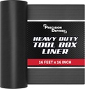 Precision Defined Professional Grade Tool Box Liner, 16 ft x 16", Black | Tool Box Drawer Liner, Shelf Liner Non Slip Mat, Thick Cabinet Shelf Liner, Toolbox Drawer Liner