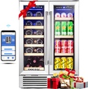 BODEGA BODEGACOOLER Back Bar Cooler With 2 Glass Doors, 24 Inch Counter Height Wine and Beverage Refrigerator with LED Lighting,Commercial Display Beverage Cooler for Beer,Soda Drinks,Wine.