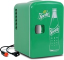 Sprite Mini Fridge - Refrigerator for Bedroom Office Portable Beverage Cooler,12V 110V Refrigerador For Drinks, Soda, Wines, Use In Car, Dorm, Outdoor, 6 Can, Compact small fridge.