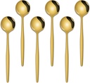 5.1 Inch Coffee & Tea Spoon,6 Pieces Gold Stainless Steel Teaspoon,Mini Spoons For Dessert And Coffee,Durable Demitasse Coffee Spoons For Dessert