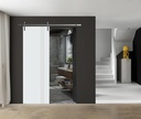 SARTODOORS Interior Modern Barn Door 18 x 80 inches | Basic 0111 Arctic White | 6.6FT Silver Rail Track Heavy Hardware Set | Solid Panel Interior Doors