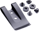 HolsterSmith Universal Metal Belt Clip - fits up to 2.0 inch Belts - Nickel & Black Finish – with Mounting Hardware