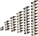 Metal Wine Rack Wall Mounted, Wall Mount Wine Bottle Display Holder, Bathroom Towel Storage Rack, Wine Bottle Storage Organizer for Kitchen, Pantry, Dining Room, Bar, Wine Cellar, 2 Bottles, Gold