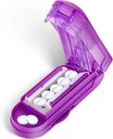 DUBSTAR Pill Cutter Splitter for Small and Tiny Pills, Multiple Pill Cutters for Small or Large Pills, Adjustable Pill Splitter with Centering Device and Blade Guard for Multi Tablets (Purple)