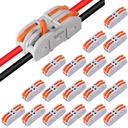 Bellox 18 Pcs Lever Wire Cable Connectors, 2 in 2 Out Electrical Splice Inline Terminals, 24-12 AWG Push tips Quick Splice Lock Compact Wire Connector Conductor for Home, Electric Use