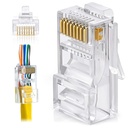 FEDUS RJ45 Cat6 Pass-through Savienotājs RJ45 Beigas, Cat5, Cat5e, Cat6 8P8C RJ45 Savienotājs, Ethernet Kabeļa savienotājs UTP Network Plug Solid Wire un Standard Cable, LAN Crimp (IEPAKTS 40)