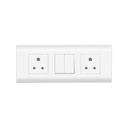 Wipro Northwest (Nowa) Switch Combo 6M plate + 1M 6A Switch x2 + 6A 3Pin Socket x2, White (Kit 12)