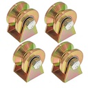 V Groove Wheel, tērauda Smago veltņu riteņi Bīdāmie vārti Rolleri Spiediena gultnis Velkot Long-Lasting Ērts V-Shaped Bracket Roller (4 Grov-2 in)