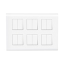 Wipro Northwest (Nowa) Switch Combo no 12M plates + 6A Switch x12t, White (Kit 15)