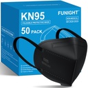 Jautrs KN95 sejas maskas 50 Pack 5-Ply Elpojams filtrs Vienreizlietojams sejas maskas melna