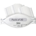 3M Aura makrodaļiņu respirators 9205+, N95, individuāli aplauzts, 3 panelis plakans Fold dizains Ļauj sejas kustībām