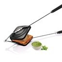 MILTON Pro pavārs Nestick Aluminium Sandwich Gāzes Toaster, 14 cm, Sandwich Maker, Sandwich Griller, Heat-Restistant Bakelite Handle, Gas Compatible, PFOA bezmaksas, Black
