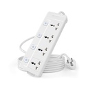 Cablet 250 Volts Extension Board 2500W 10A, 4 Universal Sockets, Individual Switches, 1.8M Heavy Duty Copper Wire, LED Indicator, Power Strip for Home and Office Use