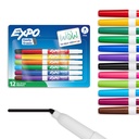 EXPO Sausie dzēsuma marķieri, zema smarža Ink, asorti krāsas, Fine Tips, 12 Grāfs - Atpakaļ uz skolu, Skolotājs, Klases, Ofisa piederumi