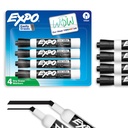 EXPO Sausie erozijas marķieri, zema smarža Ink, Black, Chisel Tips, 4 grāfs - tāfele, Kalendārs, Organizācija, Essential Supplies for Office, Skola, Klases, Skolotāji