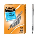 BIC apaļas Grip Xtra Comfort melnās lodīšu pildspalvas, 36- Count iepakojums