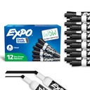 EXPO Sausie erozijas marķieri, zema smarža tinte, melns, Chisel Tips, 12 grāfs - tāfele, Kalendārs, Organizācija, Essential Supplies for Office, Skola, Klases, Skolotāji