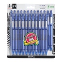 Zebra Pen Z-Grip Ievelkamais lodīšu pildspalva, zila tinte, 1,0mm, 24 Iepakojums