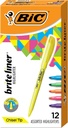 BIC Brite Līnijpārvadātāju izcelšanas ierīce, Chisel Tips, 12 Count Pack, Assorted Colors