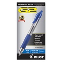 Pilot G2 Premium Gel pildspalvveida pilnšļirces, īpaši smalks punkts 0.5mm, zila tinte, 12-iepakojums