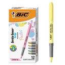BIC Brite Liner Grip Pastel Izcelšanas komplekts, Chisel Tips, 12Count