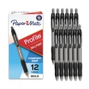 Papīra mate profils Ievelkamas lodīšu pildspalvas, Treknraksts (1,4mm), melna tinte, 12 grāfs - rakstīšana, žurnāli, biroja piederumi