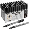 Ezzgol Permanent Markers Bulk, 72 Pack Black Permanent Marker komplekts, Smalks Tips, Ūdensdroši Marķieri, Premium uztriepes Proof Pens, Ātrā žāvēšana, Biroja piederumi skolai, Mājas