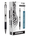 Zebra Pen STEEL F-301 Ievelkama lodīšu pildspalva, melna tinte, 0,7 mm, 12-iepakojums