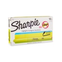 Sharpie Pocket stila izcelšanas ierīces, čizela uzgalis, fluorescējošs dzeltens, kastīte pa 12