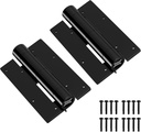 Heavy Duty Gate Hinges,1 Pair 5-3/4",Durable Aluminum Alloy Material,Garage Self Closing Door Fence Hardware Partne,with Lnstallation Screws,Black. (1 Pair 1.2LB, 1)
