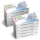 Officemate Standard Staples - Chisel Point Tips, 10 Kastes ar 5000 Staples, 1/4 collu kāju garums, universāla savietojamība, biroja piederumi un skolas piederumi ikdienas papīra Pastiprināšana
