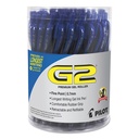 Pilots G2 Premium Gel Pen Ērts iepakojums, ievelkams, smalks 0,7 mm, zila tinte, zils barels, 36/iepakojums