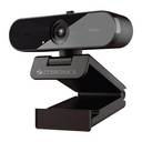 Zebronics FHD USB Webcam, 30FPS, 2P2G Lens, 2.0MP CMOS Sensors, Auto-White Balance, Auto-Exposure, Privacy Shutter, Iebūvēts Mic, komandām, FaceTime, PC/Laptop (Live Pro)