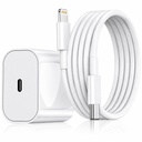 20W SuperFast Adapter Charger & Cable (Apple-MFI Sertificēts) Savietojams ar iPhone 14/14Plus/14Pro/14Promax 13/13Promax 12/12Pro/12/11/X/Xr Series (White)