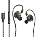 Sunce BassEngine tips-C Ausu vadiem austiņas 14.2mm Dinamisks vadītājs HD mikrofons Ergonomiskie earbuds Anti TPE kabeļa In Line mūzikas Call Controls Deep Bass Clear Sound for Everyday Use Proseries(Melns)