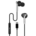 Zebronics Type-C vadu austiņas, iekšējais MIC, dziļais Bass, 1,2m Kabelis, 10mm Neodymium Driver, viegls, iekšējs dizains, saderīgs ar mobilo, planšetdatoru (Bro C, Black)
